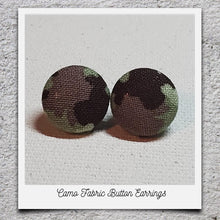 Load image into Gallery viewer, Fabric Button Earrings (click here to see all designs)