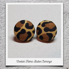 Load image into Gallery viewer, Fabric Button Earrings (click here to see all designs)