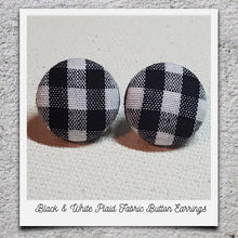 Load image into Gallery viewer, Fabric Button Earrings (click here to see all designs)