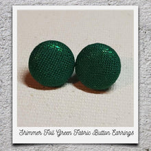 Load image into Gallery viewer, Fabric Button Earrings (click here to see all designs)