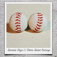 Load image into Gallery viewer, Fabric Button Earrings (click here to see all designs)