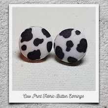 Load image into Gallery viewer, Fabric Button Earrings (click here to see all designs)
