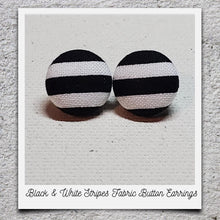 Load image into Gallery viewer, Fabric Button Earrings (click here to see all designs)