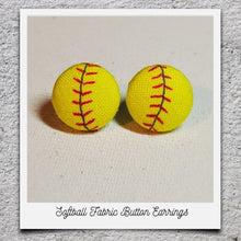 Load image into Gallery viewer, Fabric Button Earrings (click here to see all designs)