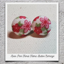 Load image into Gallery viewer, Fabric Button Earrings (click here to see all designs)