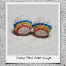 Load image into Gallery viewer, Fabric Button Earrings (click here to see all designs)