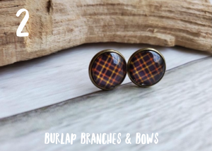 Brown Plaid Earrings (2 Styles)