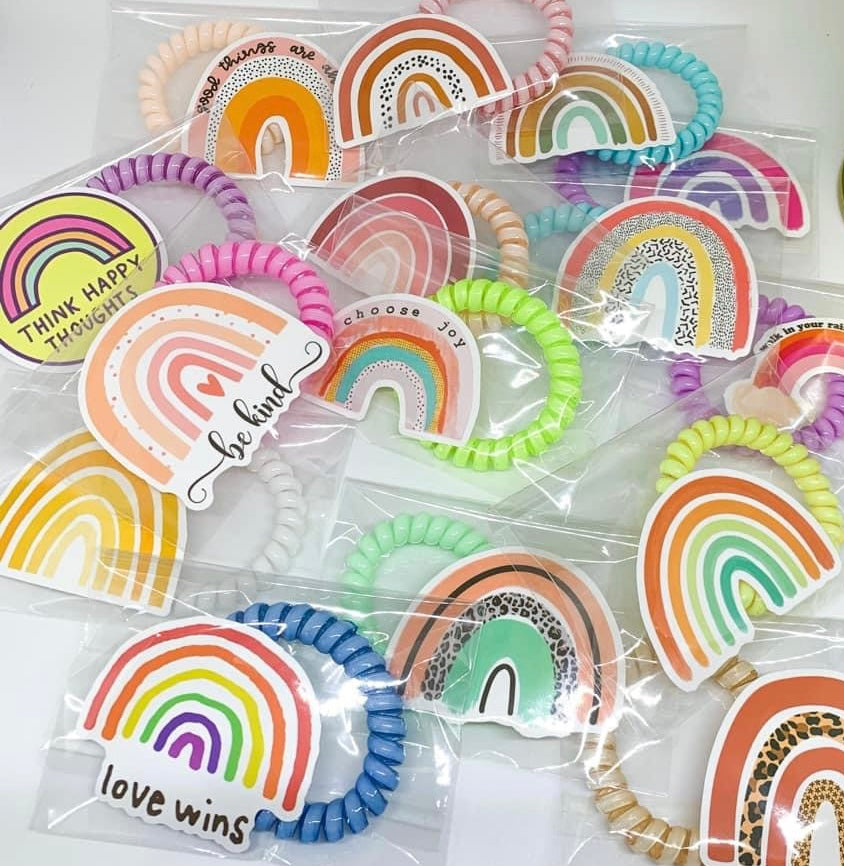 Rainbow Sticker/Hair Coil packs