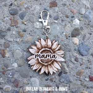 Wooden Mama/Mom Keychain