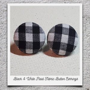 Fabric Button Earrings (click here to see all designs)