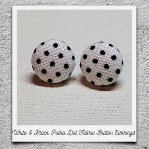 Fabric Button Earrings (click here to see all designs)