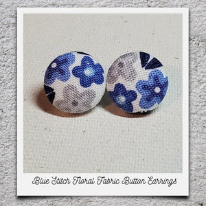 Fabric Button Earrings (click here to see all designs)