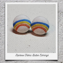 Load image into Gallery viewer, Fabric Button Earrings (click here to see all designs)
